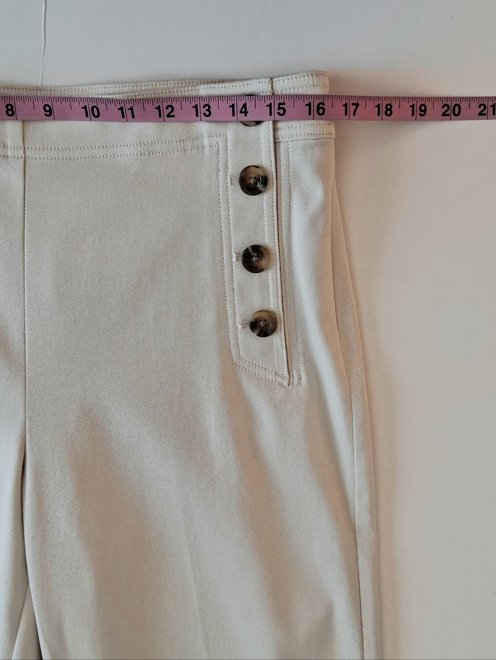 Ann Taylor Sailor Grace Ankle Pants Stretch Cotton Blend Sz 10P Cream Vanilla - Picture 8 of 11